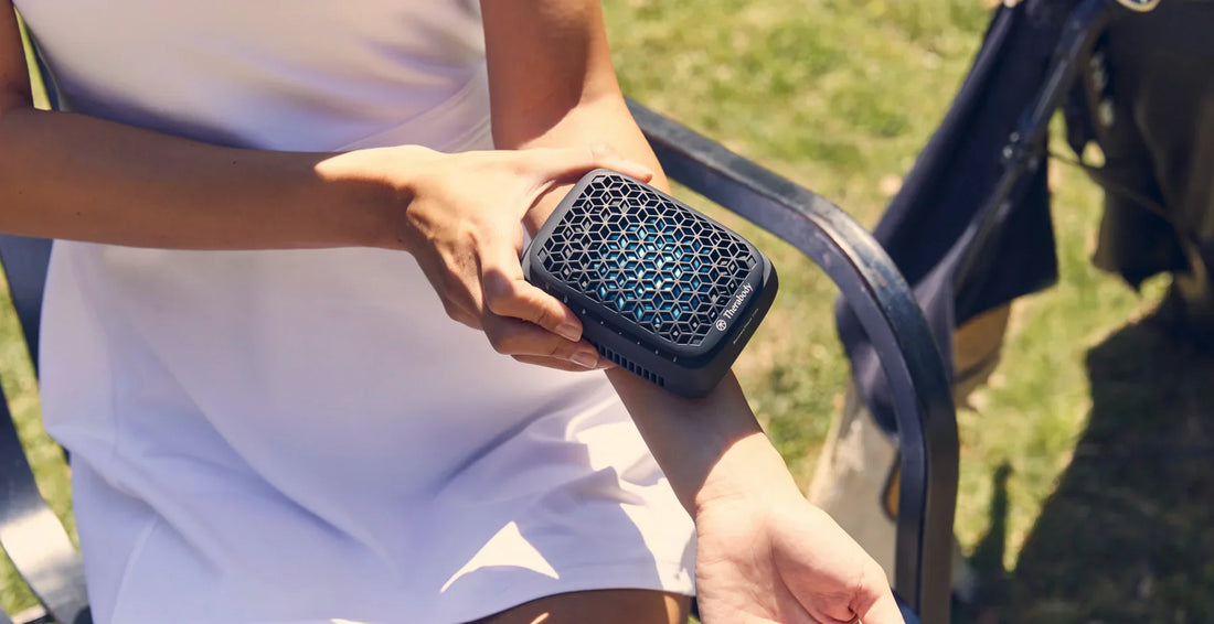 Woman using palm cooling
